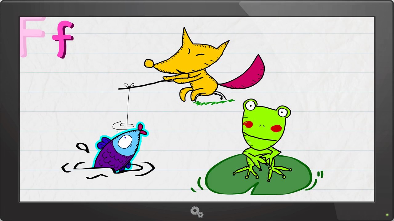 F is for Fish, Fox, Frog - Letter F - Alphabet Song | Learning English ...