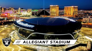 Watch the most recent drone footage of allegiant stadium at night as
project continues towards completion. visit https://www.raiders.com
for more. #lasve...