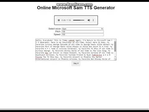 Return to Microsoft Sam TTS - YouTube