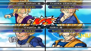 SSJ Teen Gohan & Trunks vs SSJ Goku & Vegeta Budokai Tenkaichi 2