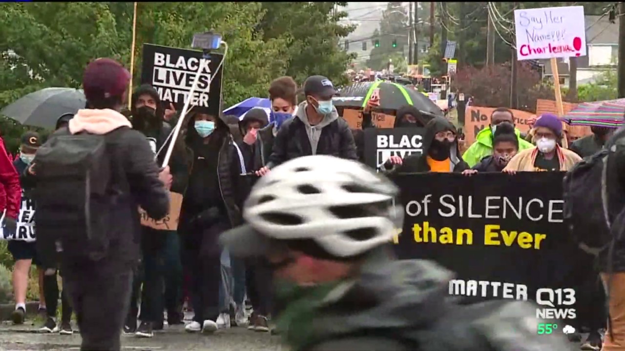 Black Lives Matter silent march in Seattle - YouTube