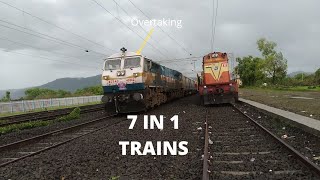 7 in 1 Trains in Double Line Section of Konkan Railway! Mandovi + Matsyagandha + Goa SK and manymore