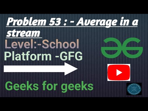 Average in a Stream | GFG School | Java | @CodewithRoman