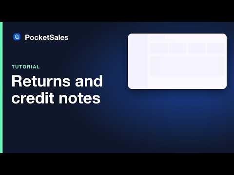 Returns and credit notes — PocketSales tutorial