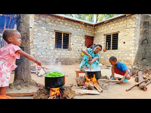 Kenya's Favorite Meal Ugali Sukuma Wiki Beef Stew +Fixing Doors on Our Dream Home in Africa