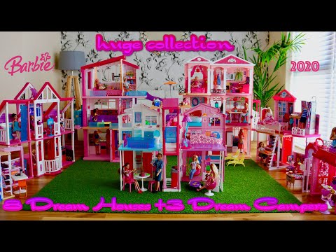 barbie-dream-house-and-dream-camper-huge-collection-2020,-barbie-dollhouse-tour-barbie-dream-life