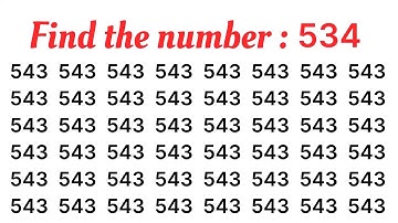 How Fast Can You Find the Number "534". Test your eyes. Focus your mind. Number Challenge.