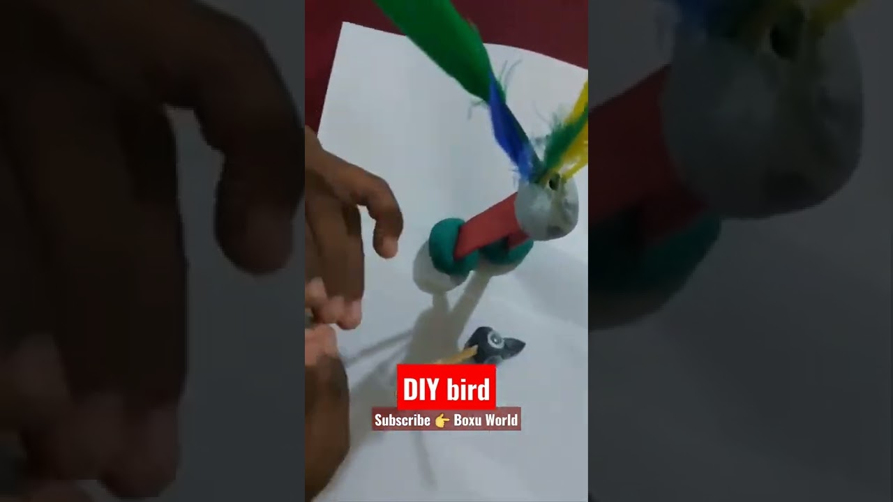 DIY bird using feather | Creative homemade kids activity 