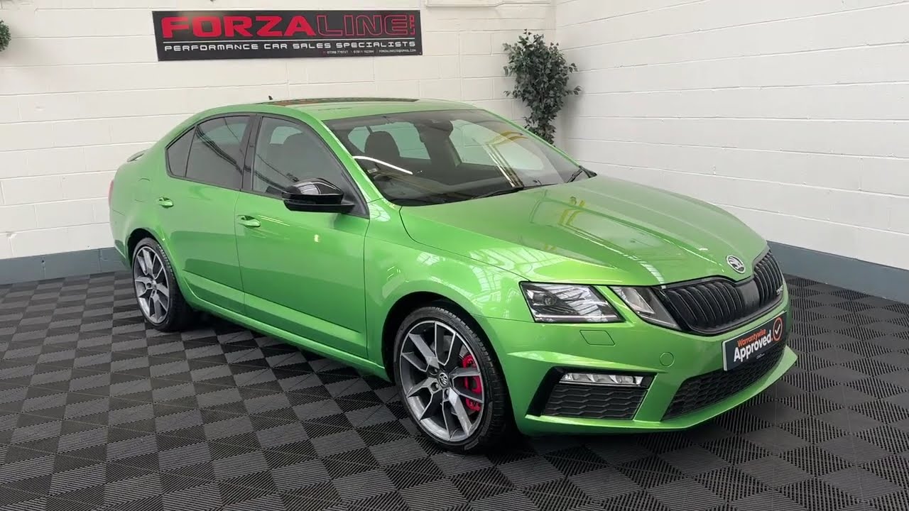 2018 RALLYE GREEN SKODA OCTAVIA 2.0 T TFSI VRS SALOON, LOW MILES, LOW OWNERS, FOR SALE FORZA LINE