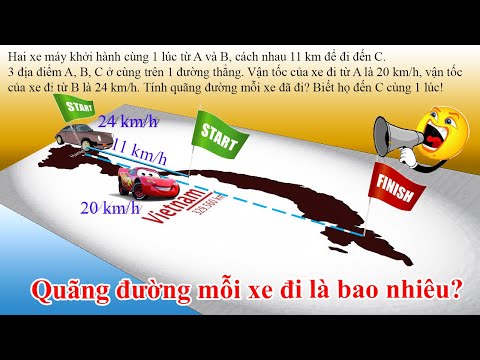 Video TTV: Toán đố lớp 7! Tìm quãng đường mỗi xe đi được? - youtube