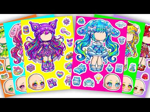 💖Paper DIY💖 Sanrio Cute X Gacha Sticker Book #Cinnamoroll #Kuromi #Melody #gachalife #asmr #paperdiy