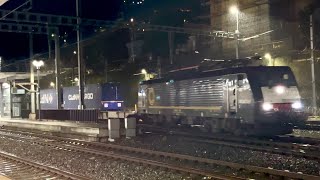 #238# TRENI MERCI - CLdN Cargo in transito a Bellinzona sotto la pioggia battente! #alptransit