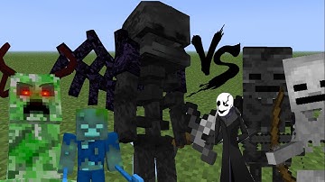 TITAN ASHES SKELETON vs ULTRA DROWNED, GASTER, ULTRA CREEPER TITAN and MORE: MCPE Mob Battles!