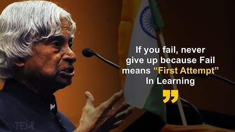 A P J Abdul kalam Inspirational lesson for lifetime  How to manage failure and success