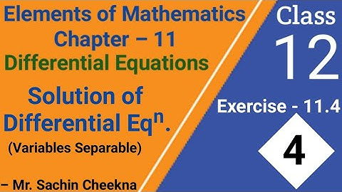 Elements of mathematics class 12 differential equations exercise 11.4 question 7 complete