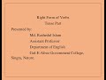 Right form of verbs (tense part), Conducted by Md. Rashedul Islam