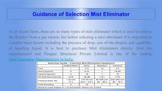 What is Mist Eliminator & How to Choose The Best Mist Eliminator