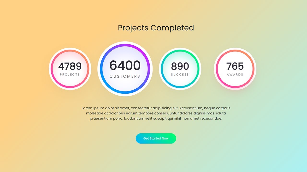 How to Make Animated Counter Up Animation Effect in HTML, CSS and JavaScript