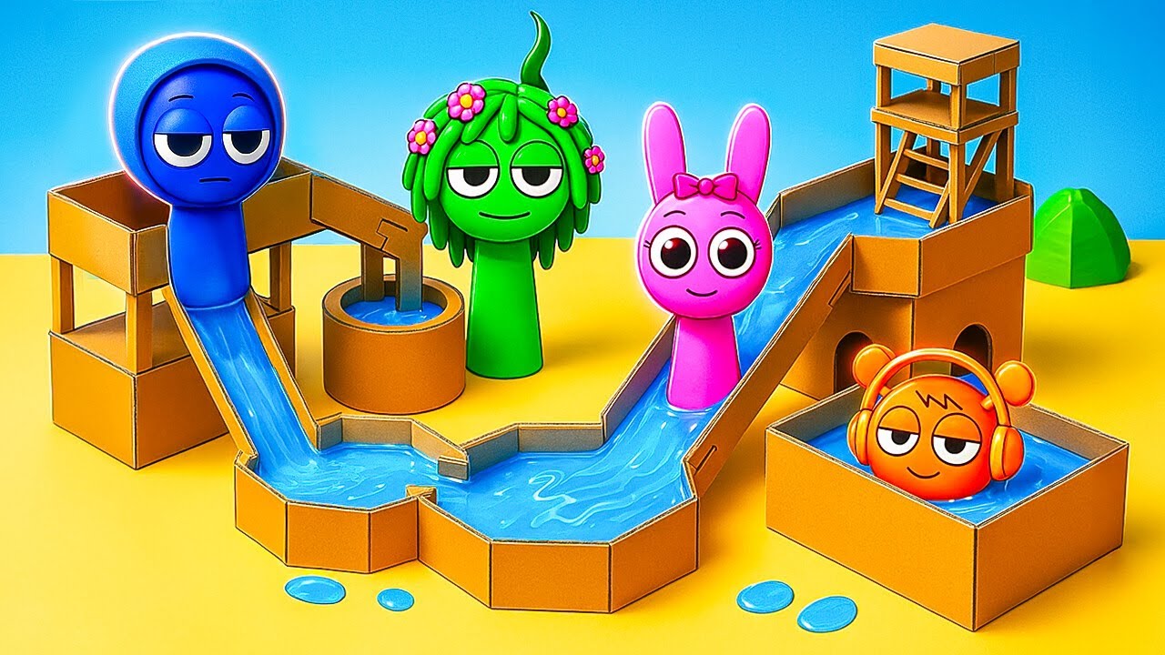 How I Made a Mini Waterpark from Cardboard 💦 Easy Craft Hack on a Budget