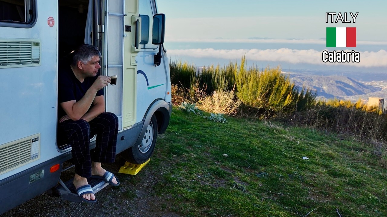 Один на горе над облаками 🌄 | Солокемпинг в Италии на автодоме | ASMR без разговоров