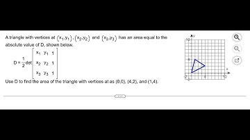A triangle with vertices at (x1, y1), (x2, y2), and (x3,y3) has an area equal to the absolute value
