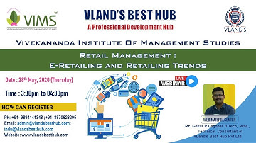 VIMS Webinar on Retail Management: E Retailing & Retailing Trends with VLAND Best Hub Pvt Ltd (2020)