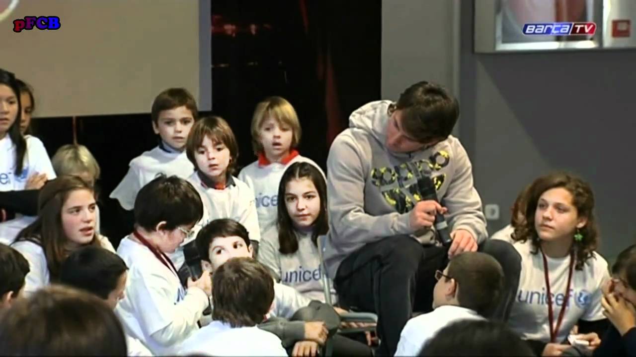 Leo Messi en el acto de UNICEF