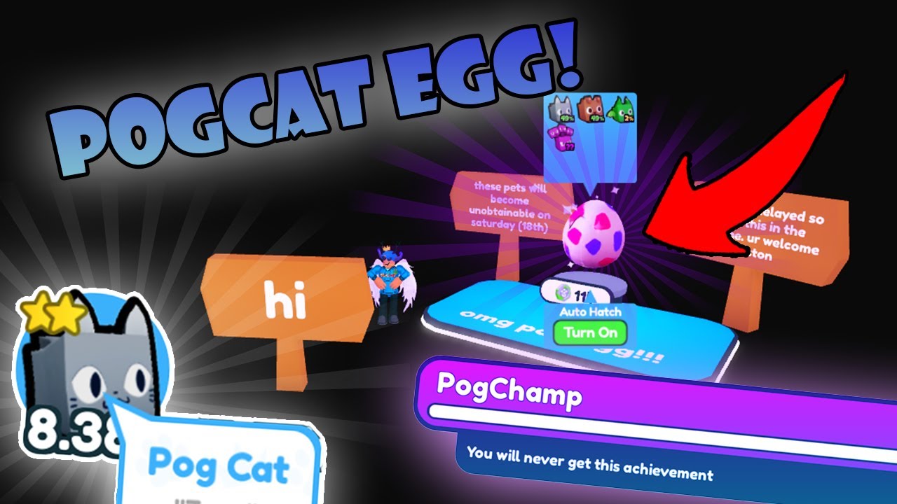 Pogcat 😱How to Get/Hatch ALL *NEW *OP POGCAT PETS😱!! Pet Simulator X Pogcat ...