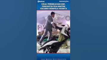 Viral! Pernikahan Unik, Pengantin Pria Ngetril Kelilingi Mempelai Wanita