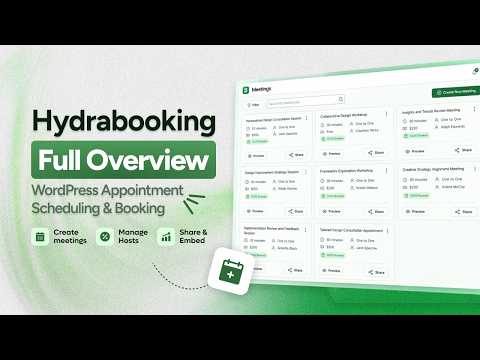 HydraBooking Full Overview | WordPress Appointment Scheduling & Booking