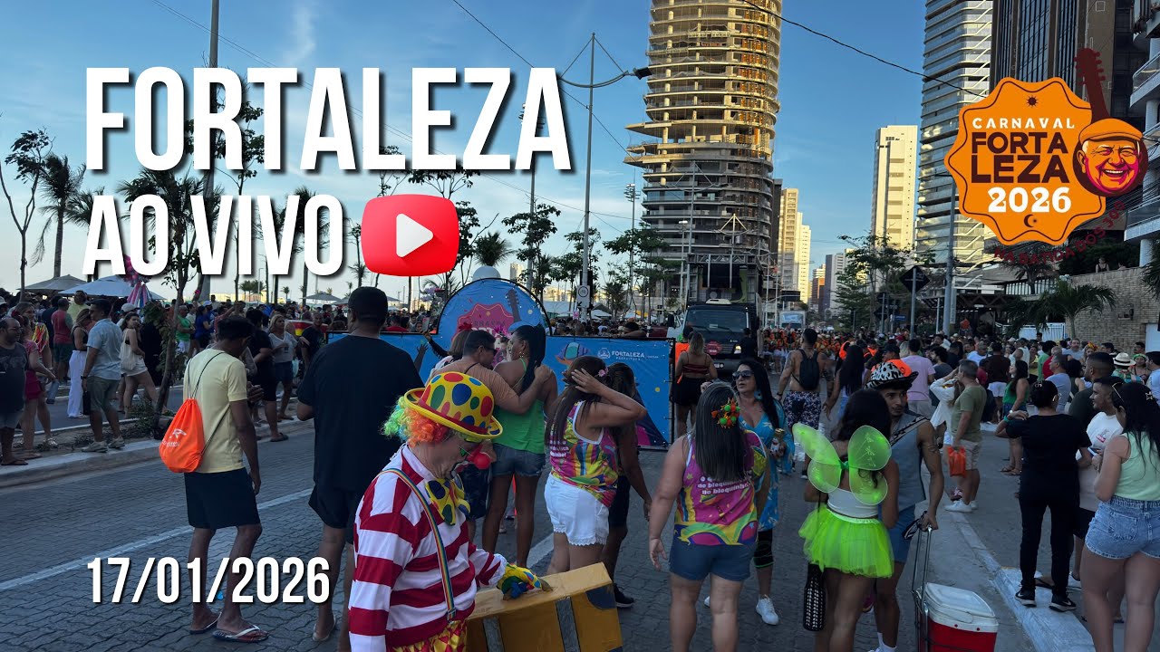 Fortaleza AO VIVO – Pré Carnaval na Beira-Mar em Tempo Real! 🌊🇧🇷