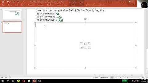second and third derivative of a function