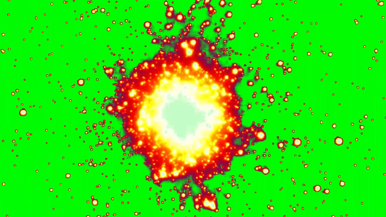 Fire particles green screen