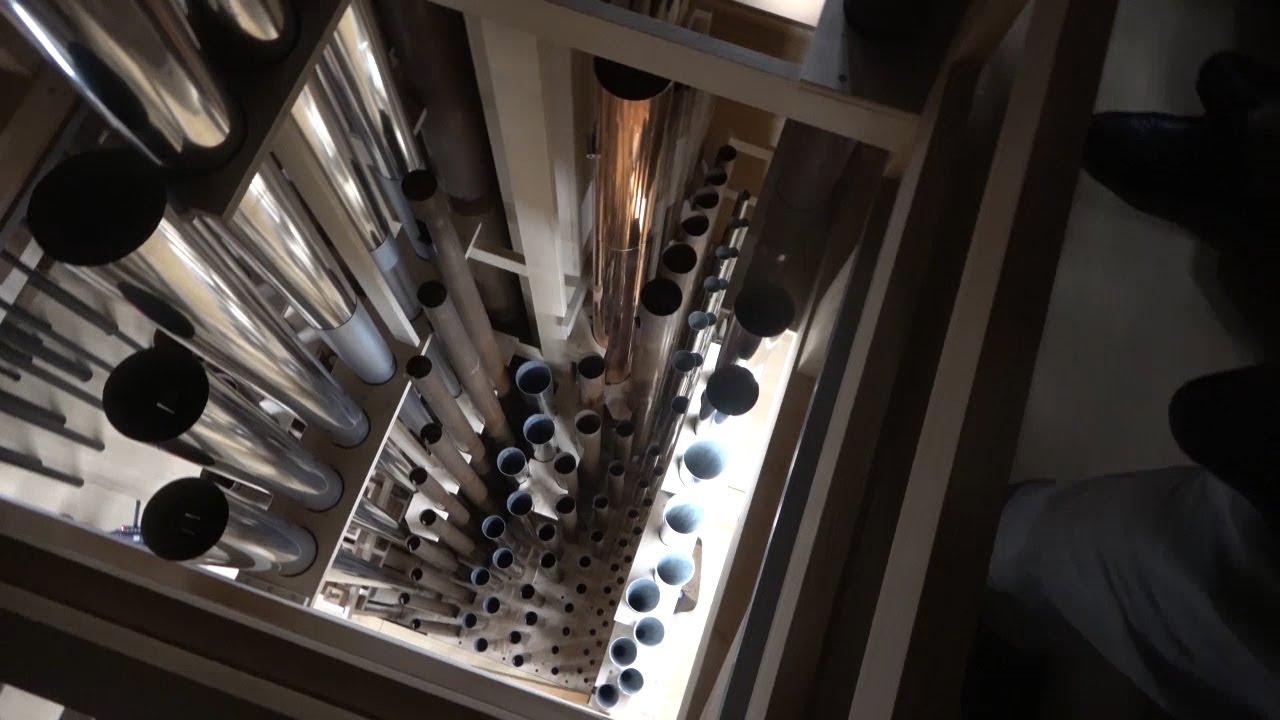 Die Riesenorgel im Stephansdom mit Einblick in das Innere The giant organ in St. Stephen's Cathedral