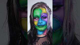 patchwork monster makeup #Halloween #makeup #halloweenmakeup
