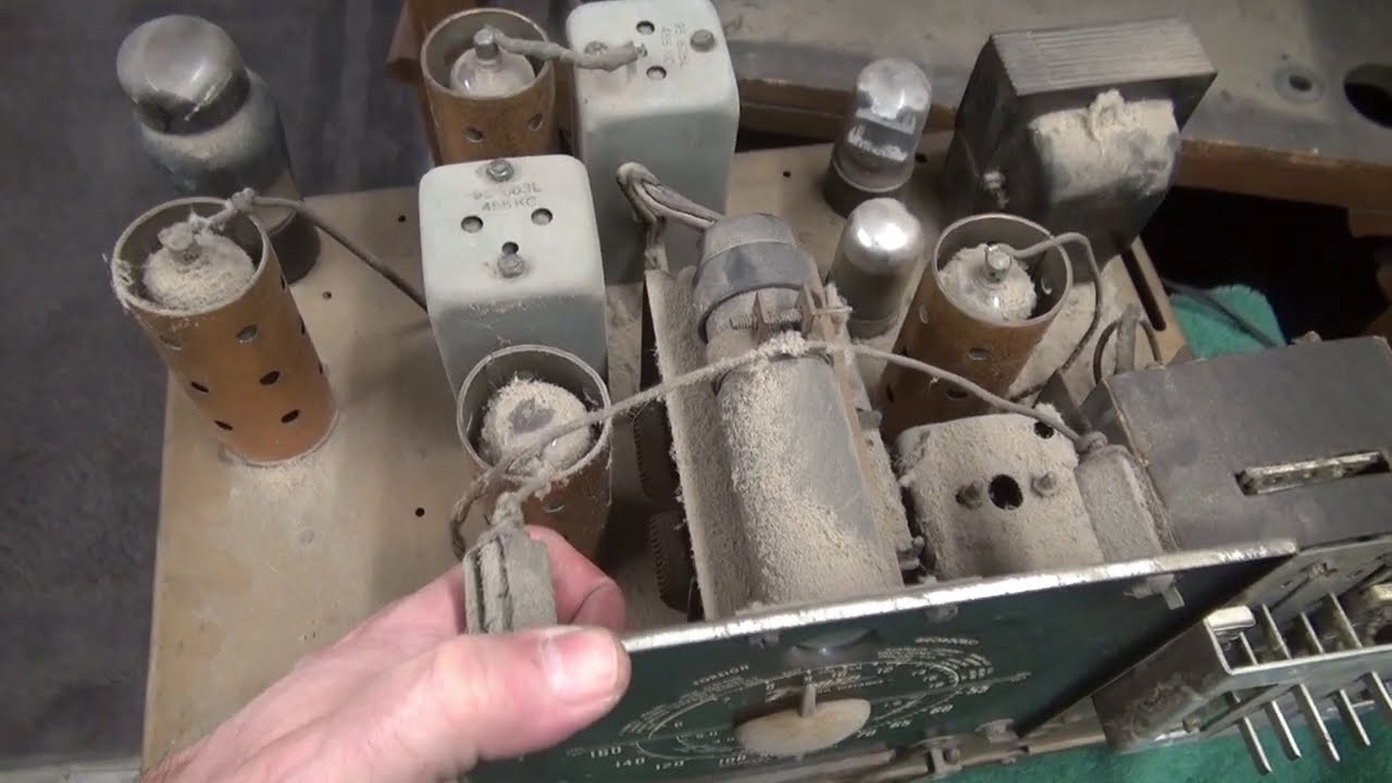 Как отремонтировать ламповую консоль Zenith 5808 8S463, неисправное радио, сломанный переключател...