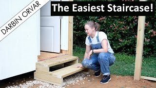 How To Build a Small Staircase WITHOUT Stringers // Basic & Easy DIY