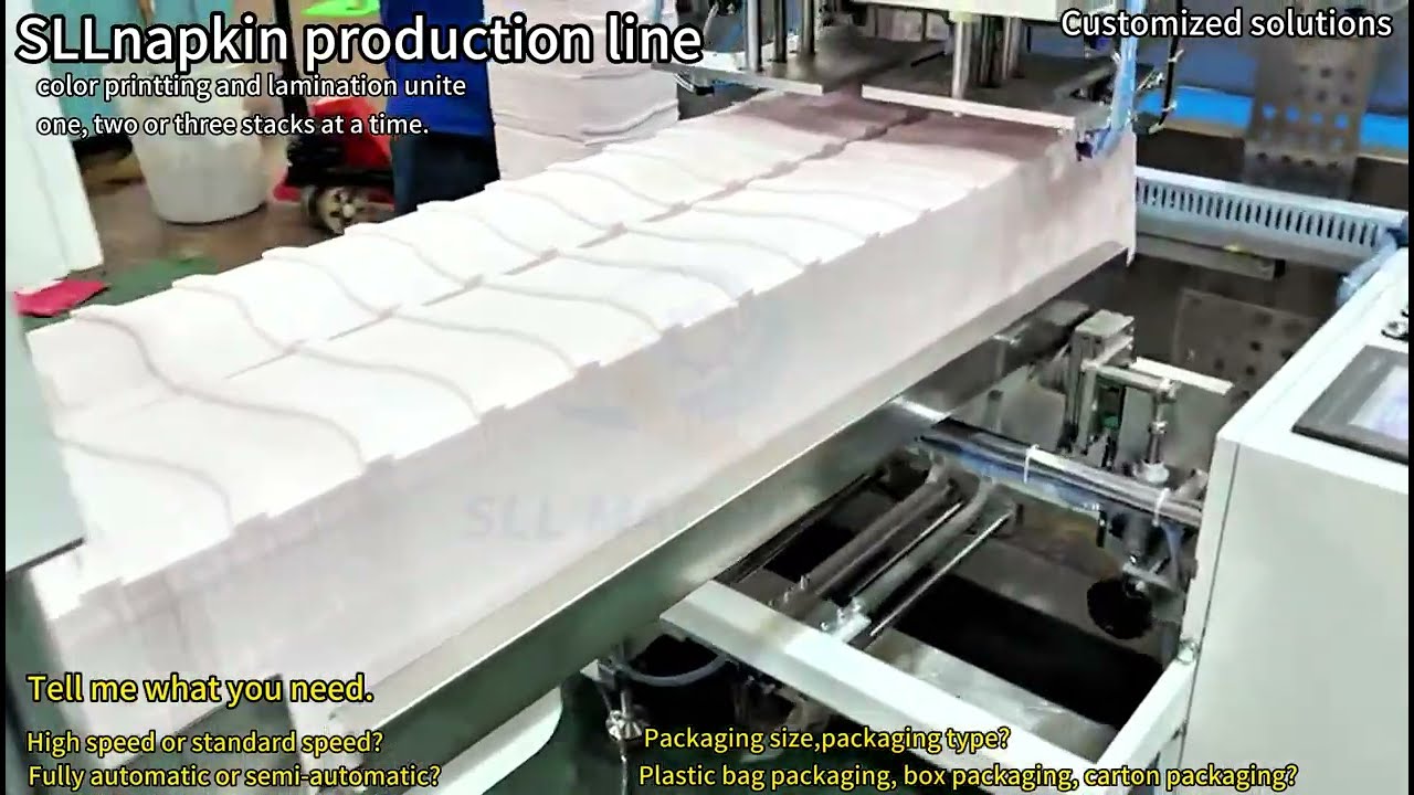 Napkin paper table tissue paper making machine production line with color printing and lamination