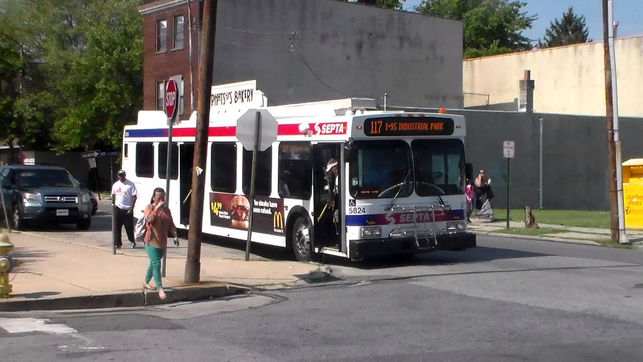 SEPTA BUS: NEW FLYER D40LF 5824 ON ROUTE: 117 - YouTube