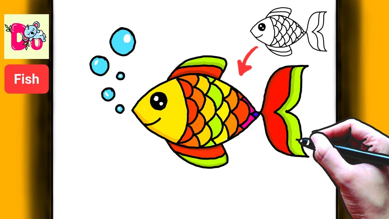 FISH drawing tutorial || DU ARTS PRO - YouTube
