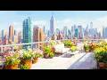 𝐉𝐀𝐙𝐙 𝐌𝐎𝐑𝐍𝐈𝐍𝐆 𝐈𝐍 𝐍𝐄𝐖 𝐘𝐎𝐑𝐊 🌸 Rooftop Café — Gypsy Jazz & Relaxing Instrumental Vibes