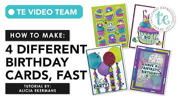 Create 4 Different Birthday Cards with 1 Layering Stencil | @callmecraftyal