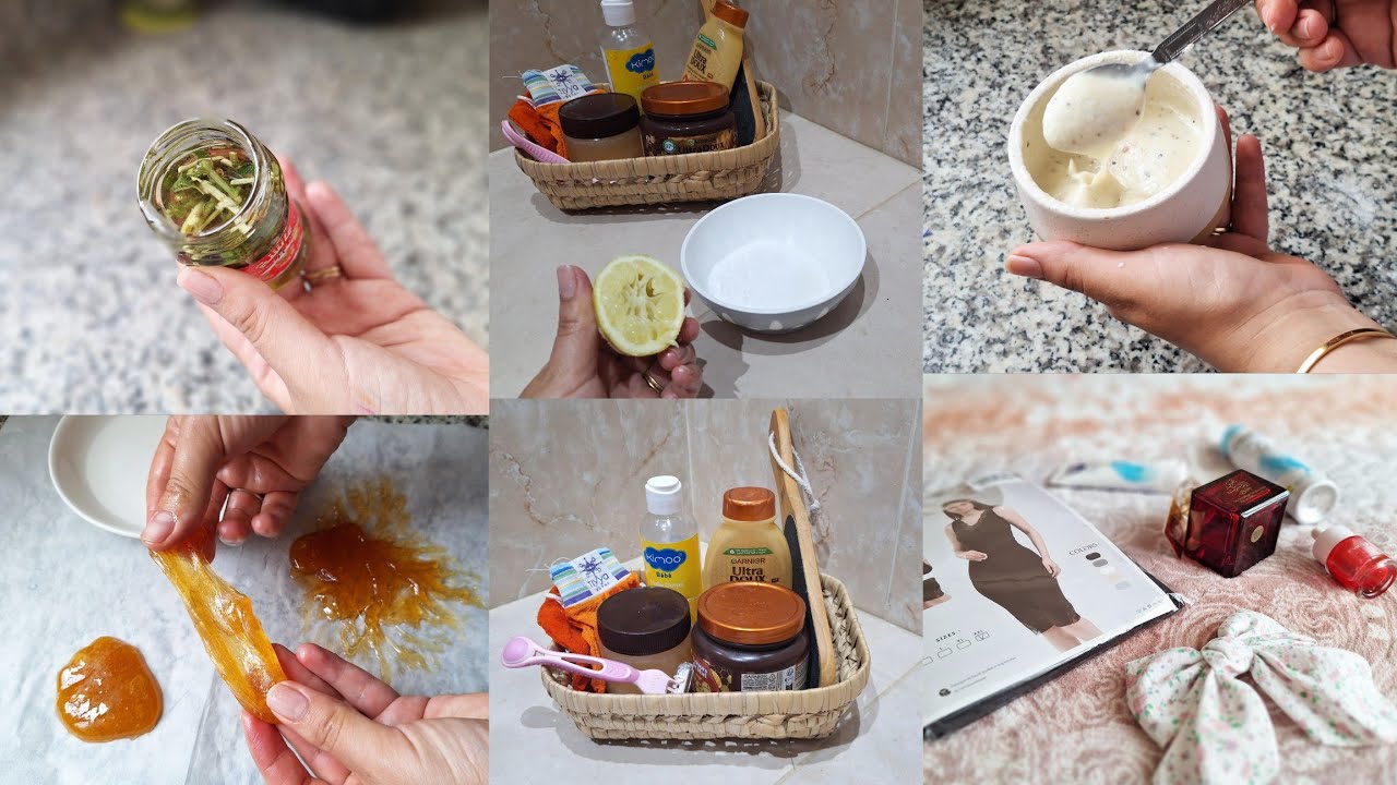 عنايتي في فصل الصيف🌼طريقة صنع الحلاوة🫰إزالة الشعر بطريقة آمنة،تشقيقة الشعر و تفتيح القدمين👌