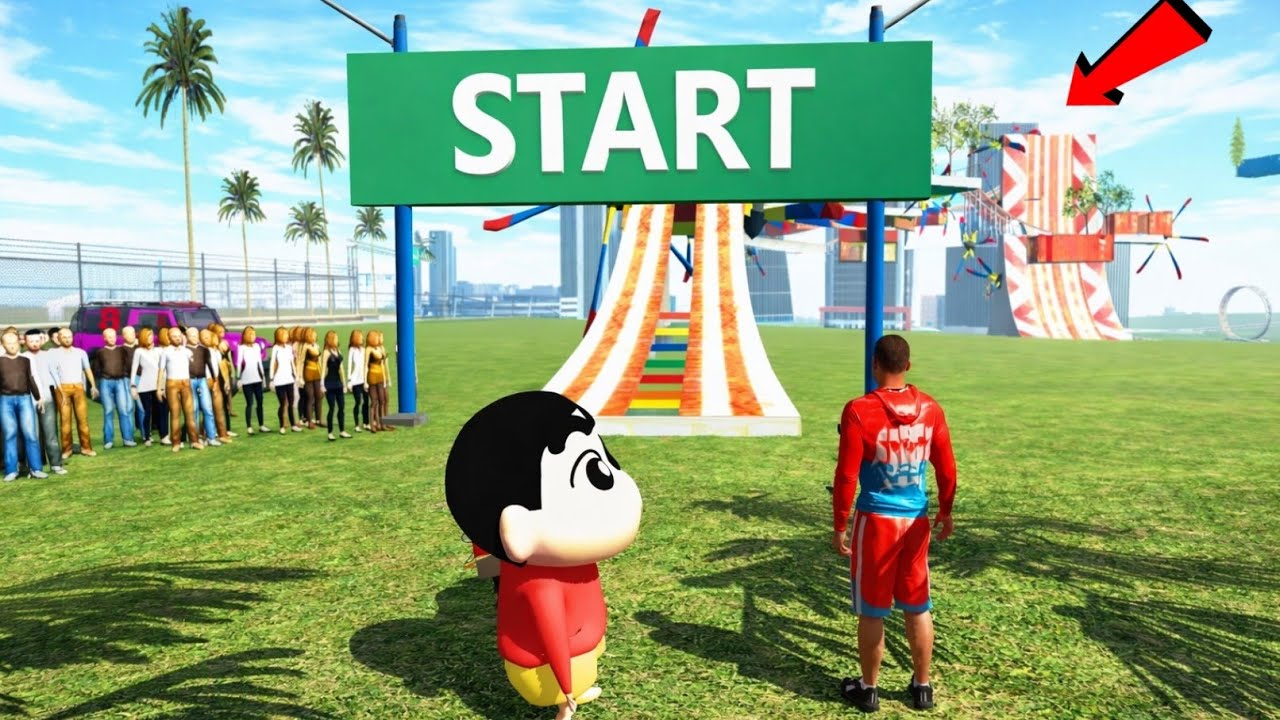 শিন-চ্যান আর ফ্রাঙ্কলিন চ্যালেঞ্জ 🚘 Shin-chan Vs Franklin Ram Challenge | Indian Bike Driving 3D 