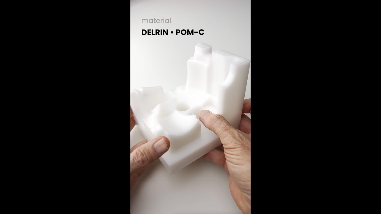 Delrin POM-C piece made with continuous 5-axis CNC