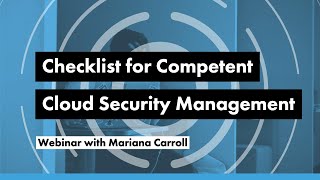 Checklist for Competent Cloud Security Management