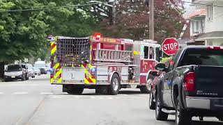 Multiple Paterson PD, FD, & EMS arriving on a report of a tree on top of a occupied car in the rear