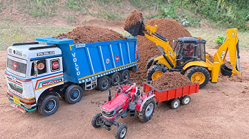 Jcb 5cx backhoe loading mud  Tata truck 2518 and Tata Tipper Truck | jcb video 