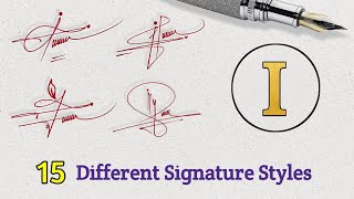 Stylish Signature Designs with Letter || Creative I Letter Signature Ideas || Handwriting Tutorial