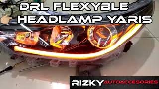 lampu drl fleksibel aes 60 cm 2 mode - Putih SEIN Kuning
